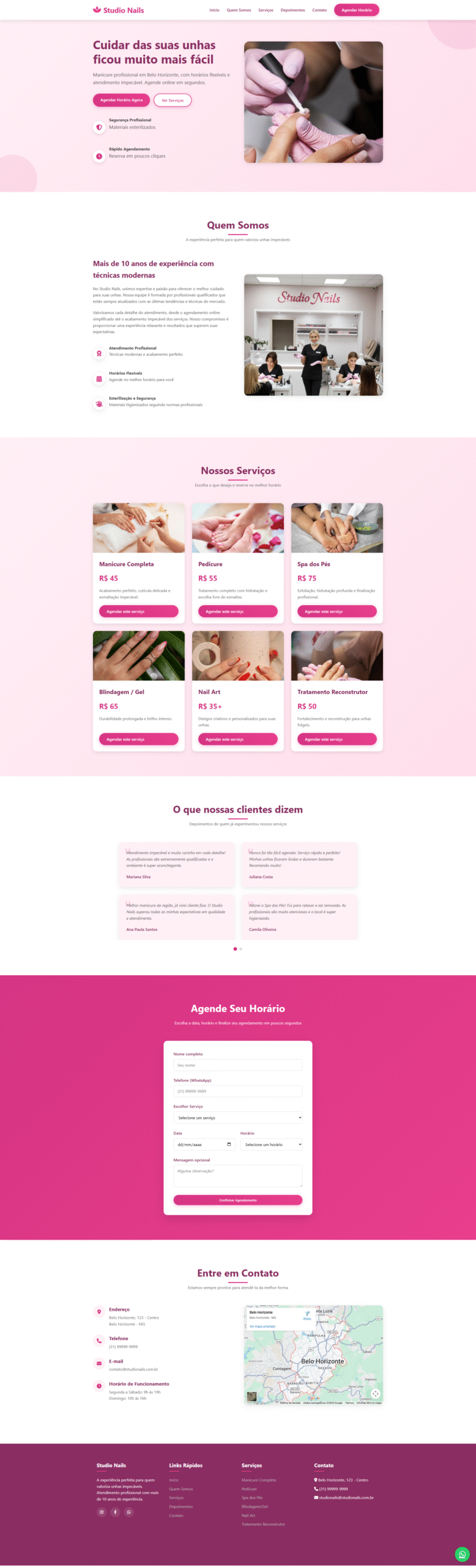 Studio Nails - Site com Agendamento